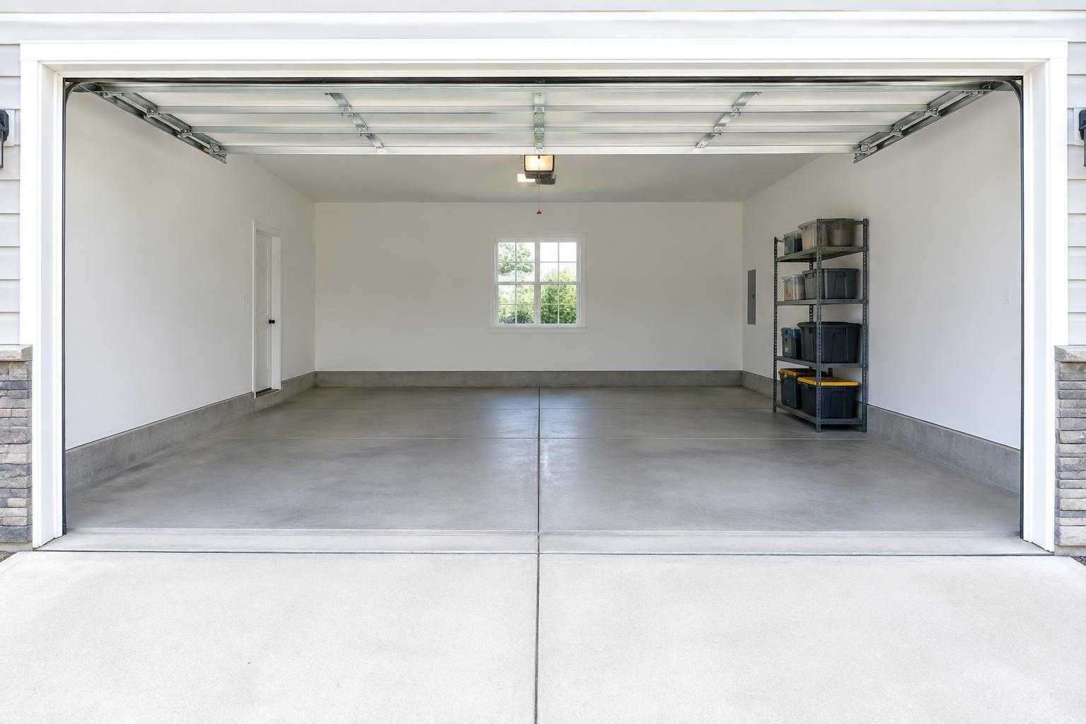 Illustration of a clean, empty garage after junk removal
